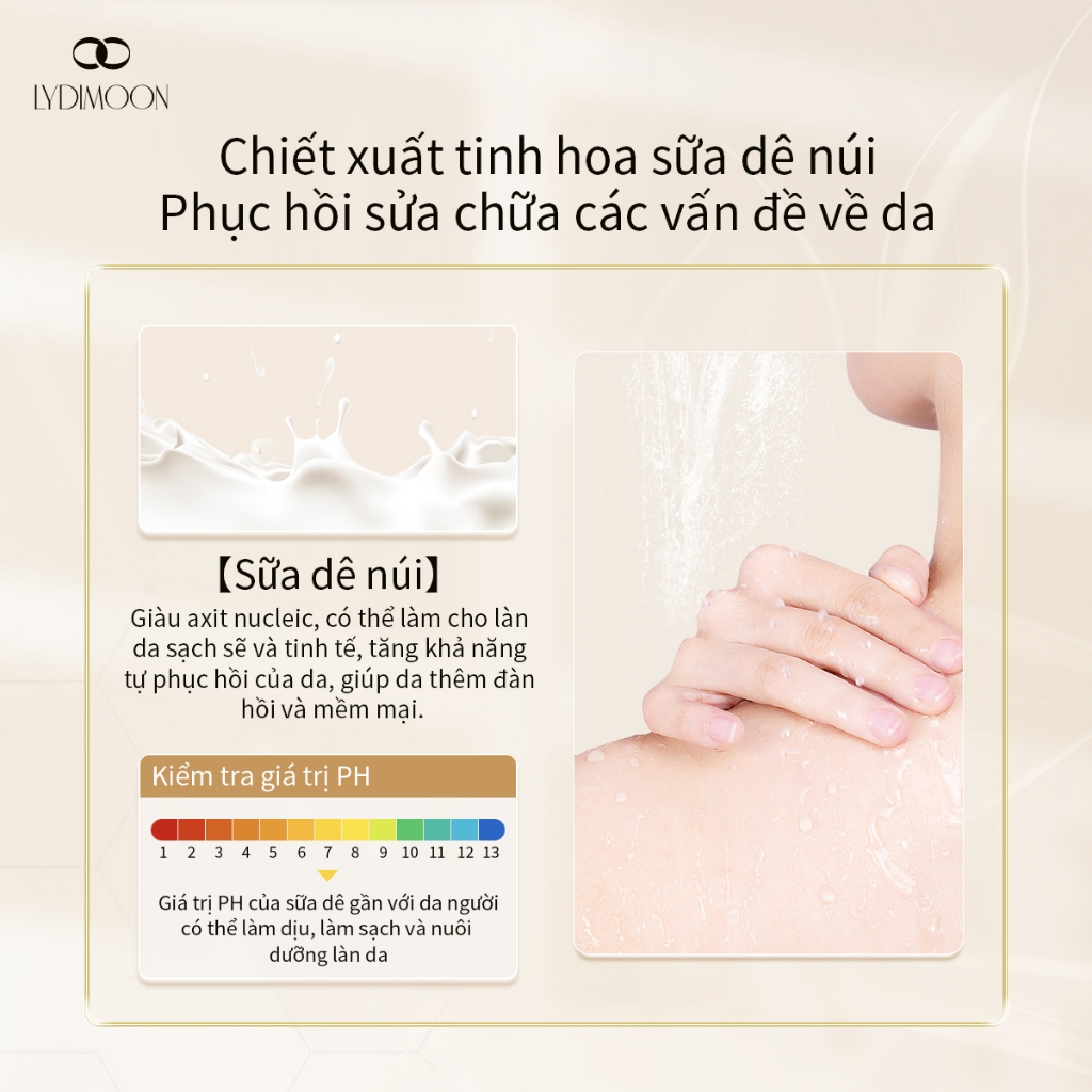 Sữa tắm sữa dê Sữa tắm trắng da 800ml Niacinamide làm trắng da Làm sạch sâu hương thơm lâu dài