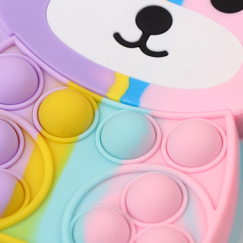 Túi pop it cho bé gái giá rẻ đeo chéo giảm căng thẳng bóp bong bóng hình thỏ xinh dễ thương