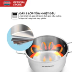 Bộ nồi inox 5 đáy Sunhouse Mama SH784: Gồm 3 nồi - Dùng mọi loại bếp - Đáy 5 lớp hạn chế cháy khét - Hàng chính hãng — ảnh 4