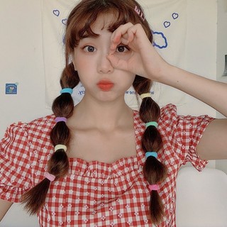 SET HỘP Chun Buộc Tóc Hình ỐNG Màu Trơn Chất Thun Co Giãn HaminStore