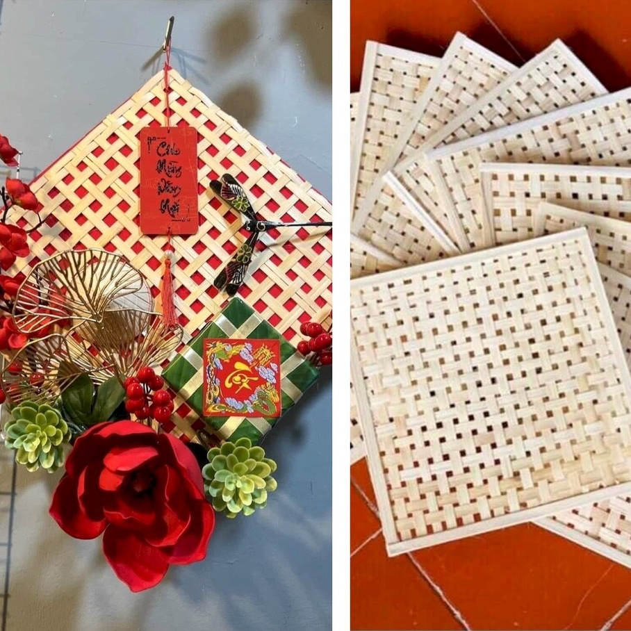 Tấm tre đan, mành tre, tấm nan tre vuông trang trí | Shopee Việt Nam