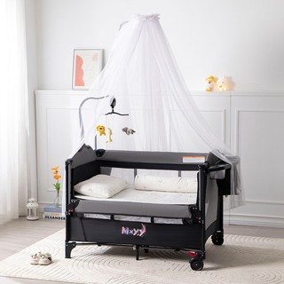 Nôi Vải Đa Năng Gấp Gọn Siêu Thông Minh ( TẶNG MÀN + THANH TREO ĐỒ CHƠI + KHAY ), Nôi Cũi Di Động Ghép Giường Bố Mẹ