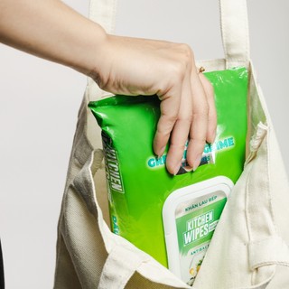 Thùng 05 gói khăn ướt lau bếp cao cấp Kitchen EcoWipes gói 42 tờ size lớn hương chanh