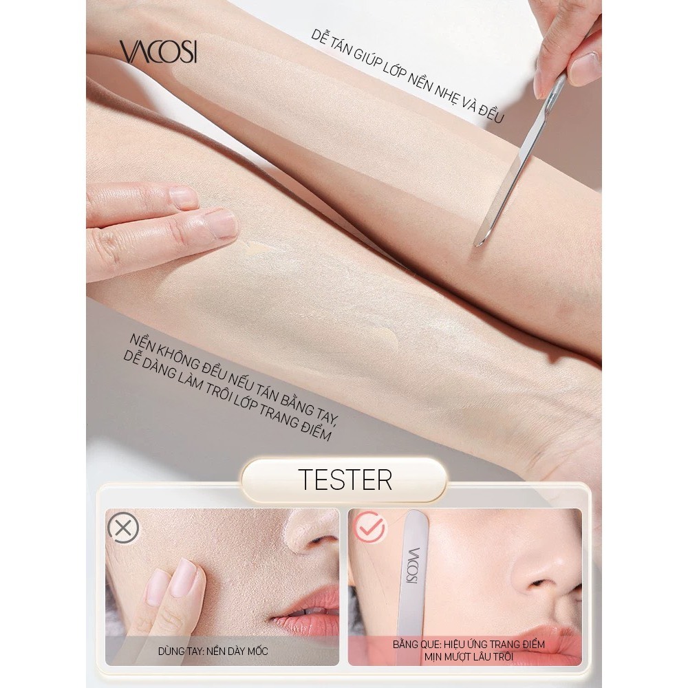 Cây Tán Kem Nền Vacosi Kèm Bao Da DC08