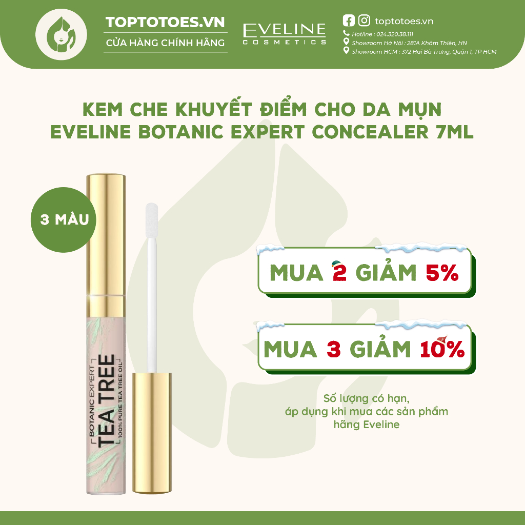 Kem che khuyết điểm cho da mụn Eveline Botanic Expert Tea Tree ...