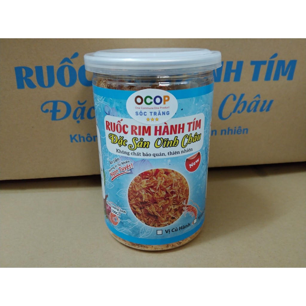 Ruốc rim hành tím ăn liền vị lá chanh 100g/ hũ sản phẩm đạt OCOP 3 Sao ...