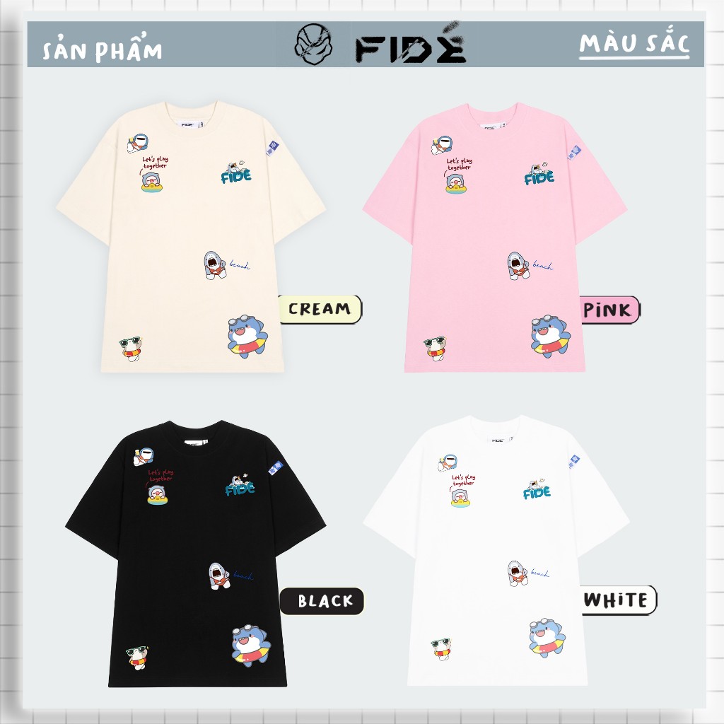 Ảnh Áo thun FIDE SHARK BABYB unisex form rộng cổ tròn SHARK - AT29 4