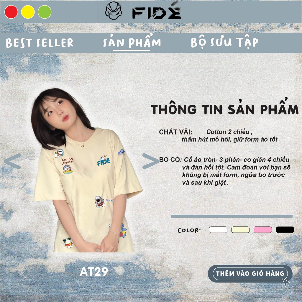 Ảnh Áo thun FIDE SHARK BABYB unisex form rộng cổ tròn SHARK - AT29 3