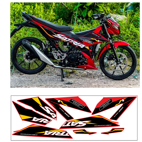 tem rời satria 150 f1 in 3lop chống nước không phai màu