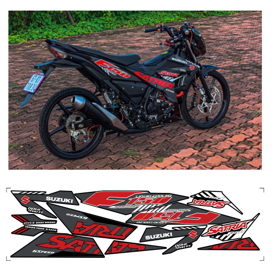 tem rời SATRIA 150 F1 maauxtem in 3 lớp chống nước không phai màu