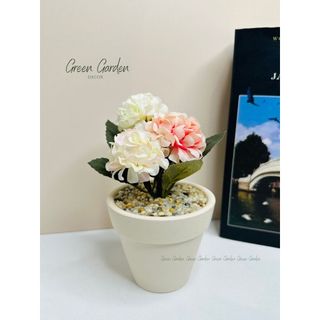 Chậu Hoa Tú Cầu Mini Decor-4 màu sang xịn ( Hoa giả cao cấp , không cần chăm , decor để bàn , phòng ngủ , quà tặng )