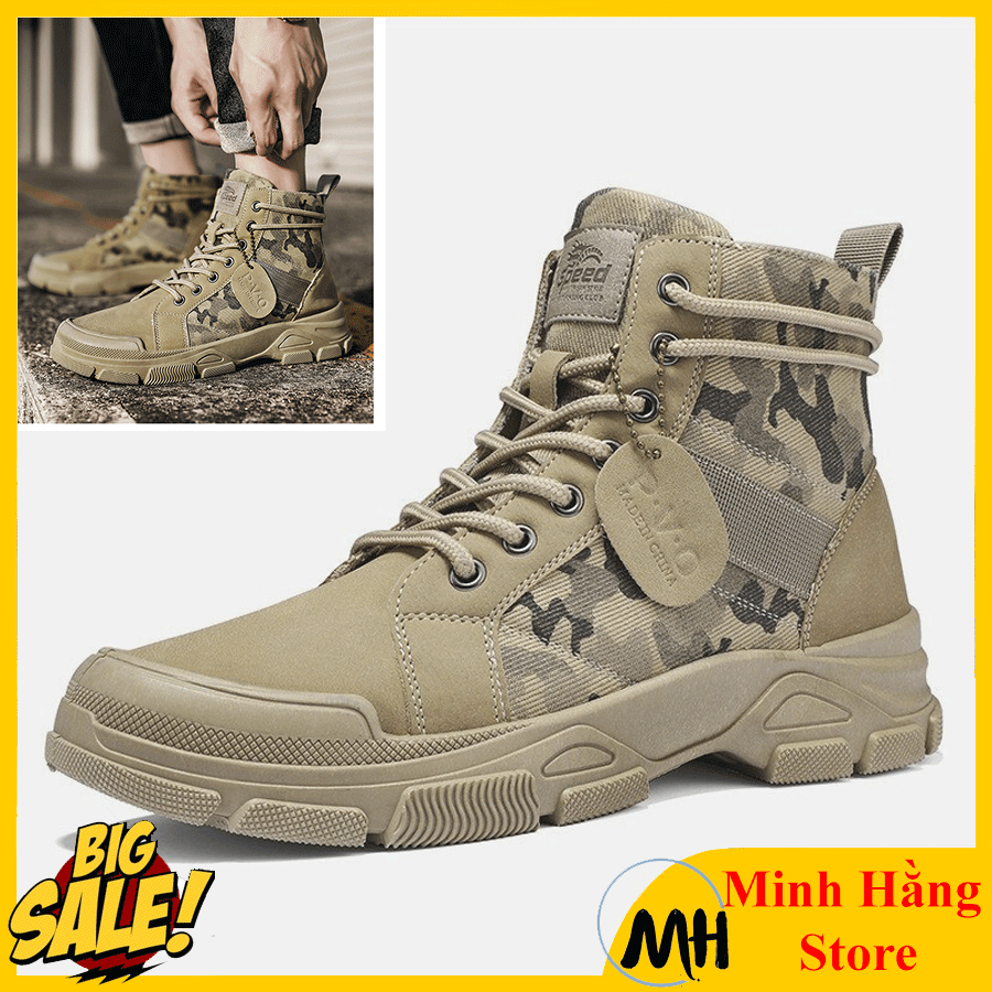 Giày boot Martin bốt nam rằn ri quân đội sa mạc cổ điển, giay nam cổ ...