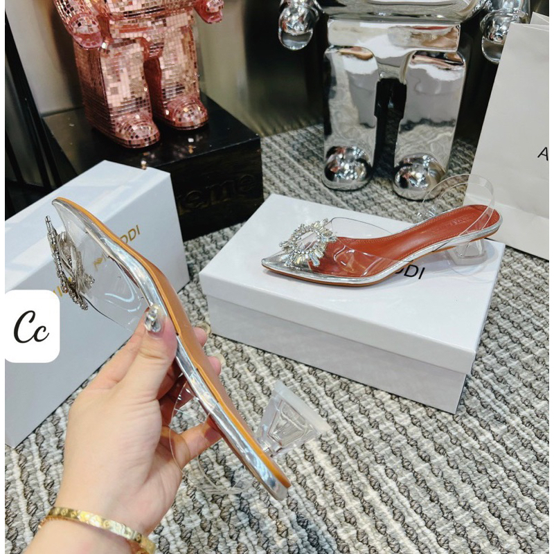 Dép Sandal Mica Trong Suốt 3Cm Hoa Mặt Trời Siêu Xinh Full Size Từ 35-39