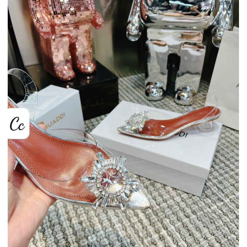 Dép Sandal Mica Trong Suốt 3Cm Hoa Mặt Trời Siêu Xinh Full Size Từ 35-39