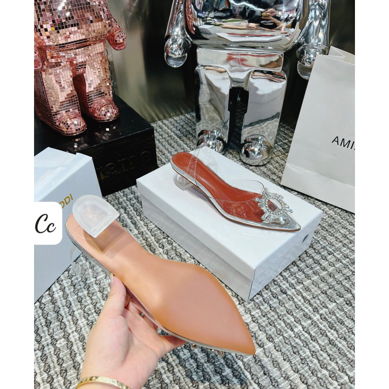 Dép Sandal Mica Trong Suốt 3Cm Hoa Mặt Trời Siêu Xinh Full Size Từ 35-39