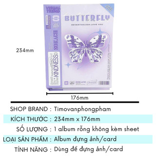 Binder A5 Bản Special Album Rỗng Sổ Đựng Card Bo Góc Thần Tượng Kpop Butterfly Timo VPBL15