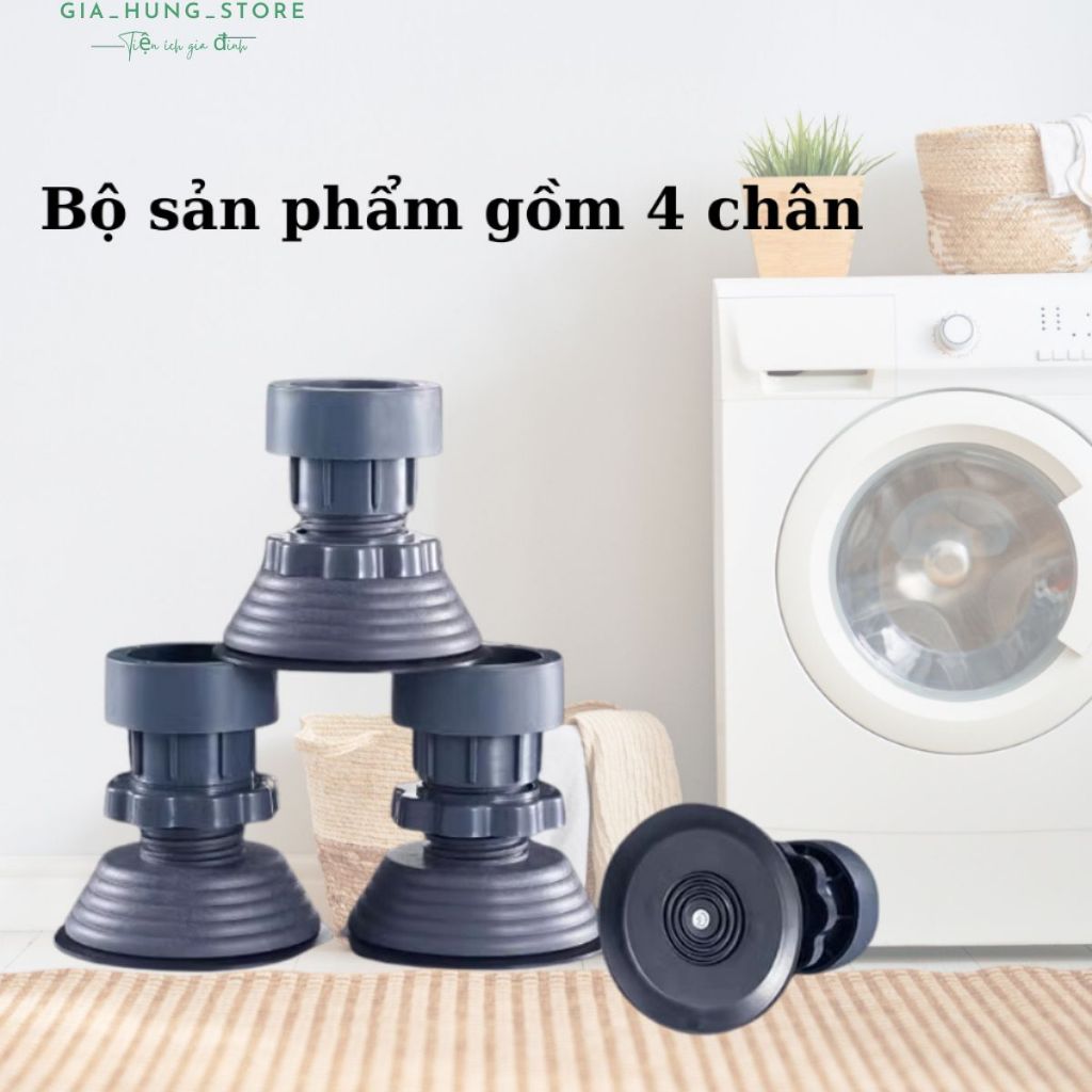 Bộ 4 chân chống rung cho máy giặt, tủ lạnh tăng giảm chiều cao, đế cao ...