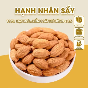 Hạnh nhân Mỹ sấy giòn, hạt hạnh nhân tách vỏ thơm ngon, dinh dưỡng cho bà bầu, người ăn kiêng, giảm cân.
