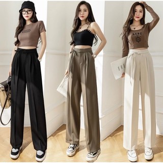 QUẦN ỐNG RỘNG THẮT DÂY LƠ VẢI RUBY CAO CẤP DÀI 100CM SIÊU HÁCH DÁNG