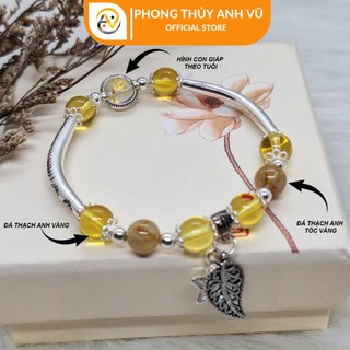 Vòng mix charm mệnh kim cho người tuổi thân-thìn-dậu - size 8 ly cho nữ - may mắn tài lộc tình duyên