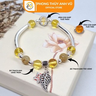 Vòng mix charm mệnh kim cho người tuổi thân-thìn-dậu - size 8 ly cho nữ - may mắn tài lộc tình duyên