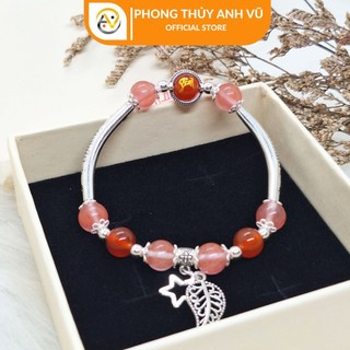 Vòng mix charm cho người mệnh hỏa, mệnh thổ - chất liệu đá tự nhiên - may mắn tài lộc tình duyên