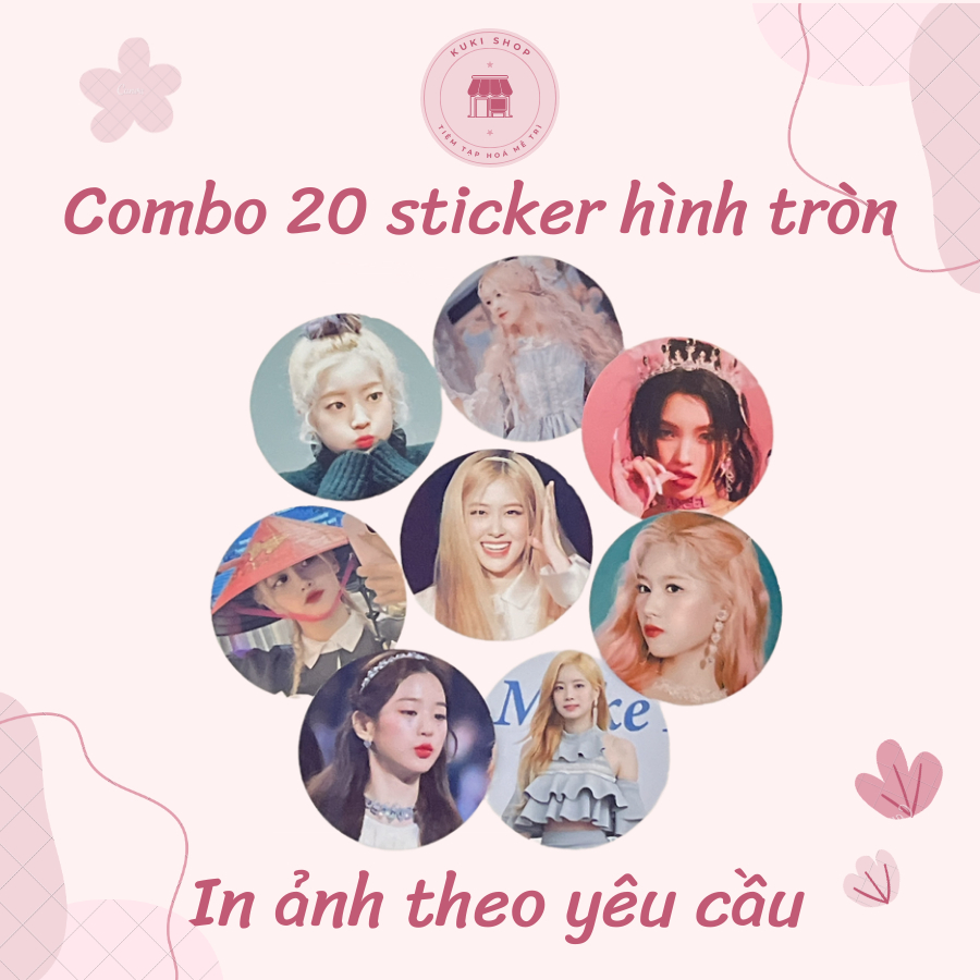 Combo 20 sticker hình tròn size 5cm dán được in theo yêu cầu | Shopee ...