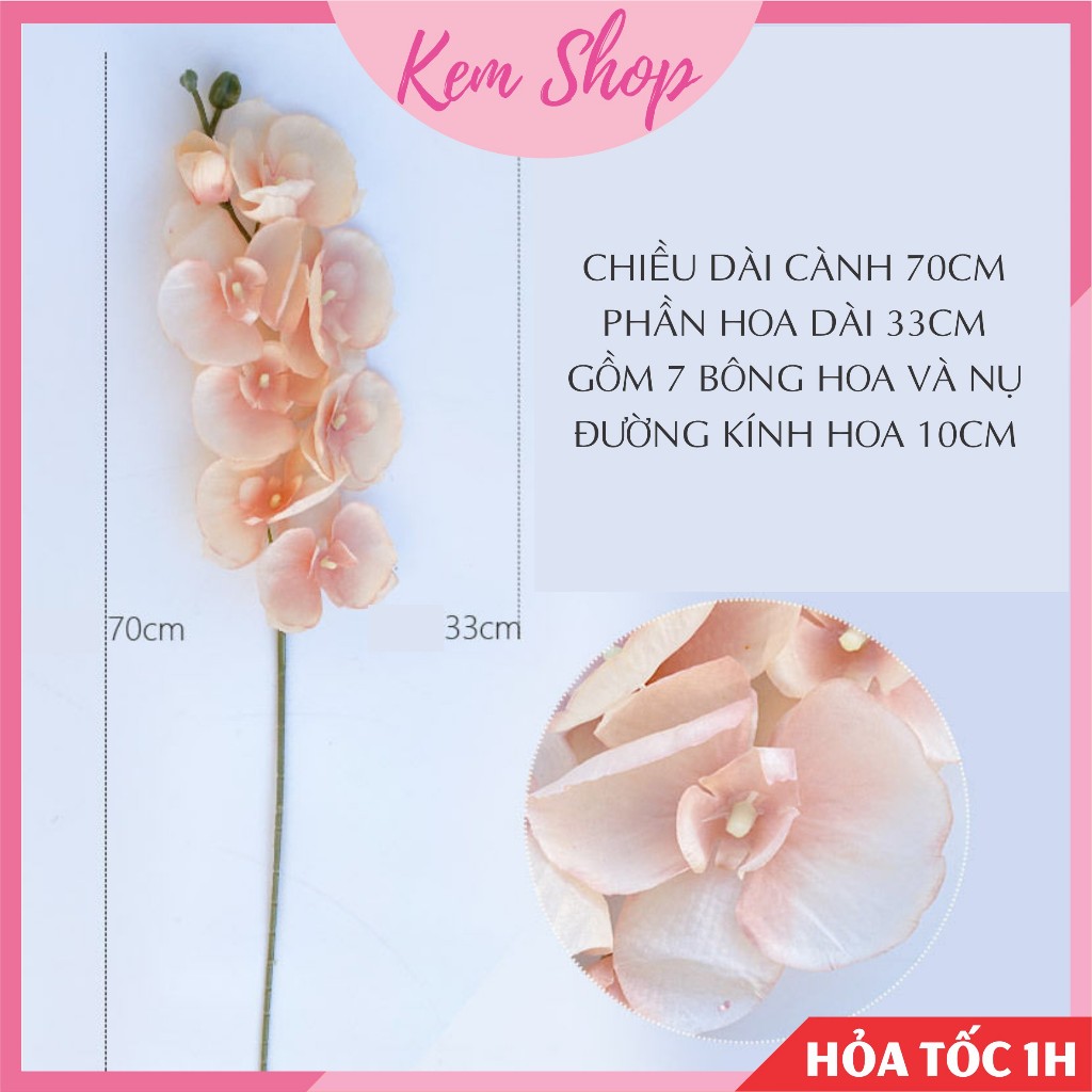 Cành hoa lan giả trang trí Tết, đám cưới, giỏ quà lễ Tết - K365