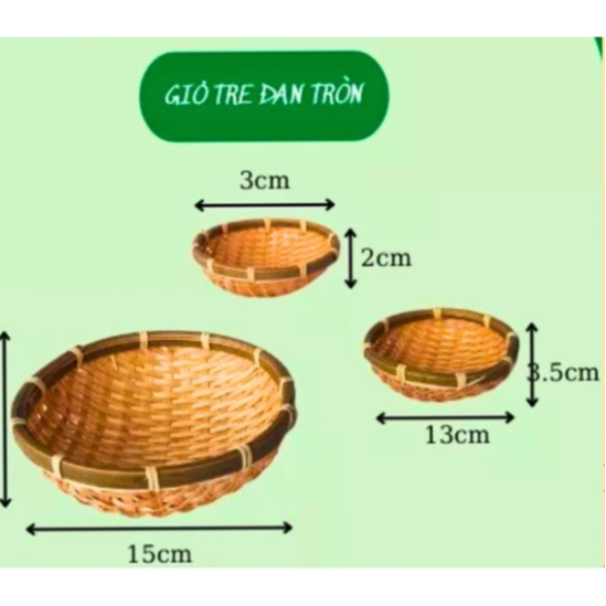 Rổ tre, mẹt tre mini đựng thức ăn, trang trí không gian sống | Shopee ...