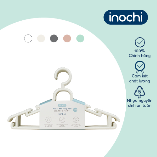 SET 10 Móc áo người lớn 180 Hara Inochi cao cấp, dày dặn, chịu lực tốt, tối ưu không gian