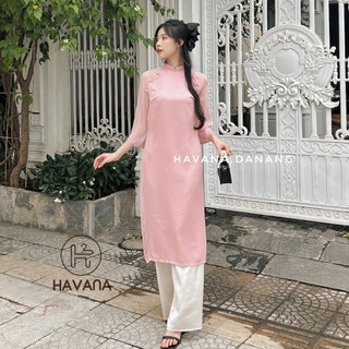 [SHIP HỎA TỐC] Set áo dài cách tân nữ voan tơ đính hoa cúc ngọc cách điệu HAVANA AD06