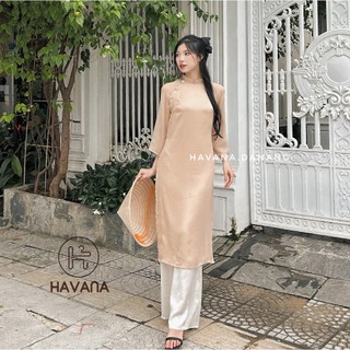 [SHIP HỎA TỐC] Set áo dài cách tân nữ voan tơ đính hoa cúc ngọc cách điệu HAVANA AD06