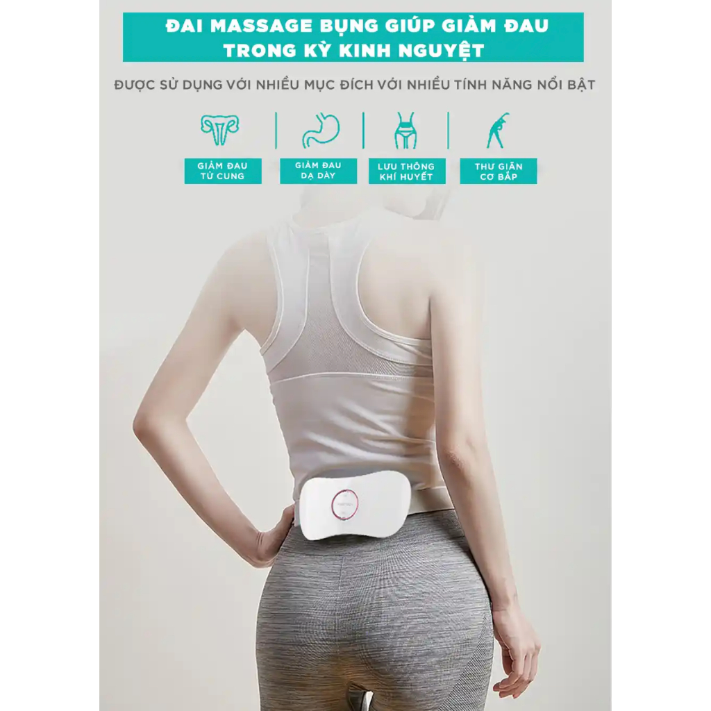 Ảnh Quà Valentine Tuyệt Vời Cho Bạn Gái - Máy Massage Bụng KINGTECH KS-220, Đai Chườm Nguyệt San Rung Cao Tần, Làm Ấm 2