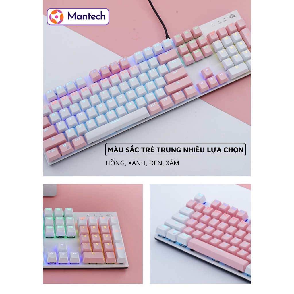 Bàn Phím Cơ Gaming Có Dây K1 LED 20 Chế Độ Nháy Cực Đẹp, Trục Cơ Red Switch Tắt Tiếng Gõ ÊM - ảnh 8