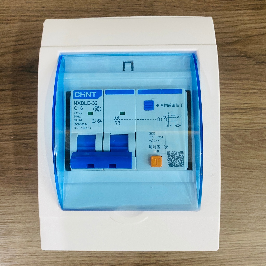 RCBO CHINT 2P C16,C20,C25 bảo vệ chống rò, chống giật 30mA, chống chập ...