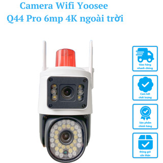 Camera Wifi Yoosee 2 khung hình Q42DS PRO 6MP, 4K, Ngoài trời 2 ống kính, 2 khung hình, Đèn báo động đỏ