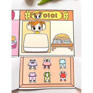 Kí túc xá vui vẻ của Jadoo và hội bạn thân size a4 - búp bê giấy, nhà búp bê Jadoo