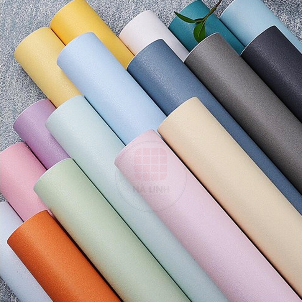 Giấy dán tường màu trơn pastel có sẵn keo khổ rộng 45 cm dài 10 mét / 1 cuộn(decal dán tường)