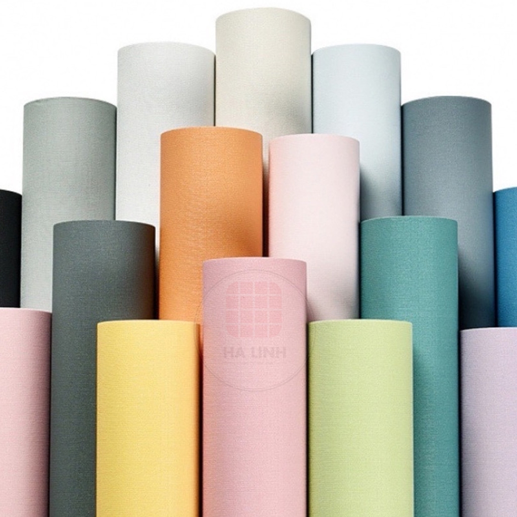 Giấy dán tường màu trơn pastel có sẵn keo khổ rộng 45 cm dài 10 mét chống thấm nước