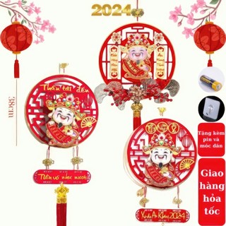 Ông thần tài lắc đầu treo cửa, liễng treo tường Tết Giáp Thìn 2024, dải khánh quạt decor, liễn trang trí Phúc Lộc Thọ