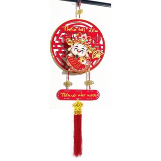 Ông thần tài lắc đầu treo cửa, liễng treo tường Tết Giáp Thìn 2024, dải khánh quạt decor, liễn trang trí Phúc Lộc Thọ