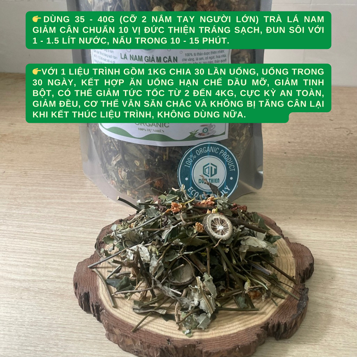 Trà Giảm Cân Lá Nam 10 Vị Đức Thiện - Liệu Trình 15 Ngày - Liệu Trình 30 Ngày - Hỗ Trợ Giảm Cân