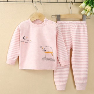 Bộ đồ ngủ cho bé, bộ dài tay cotton xuất hàn cho bé trai bé gái size 8-26kg Maruka Fashion