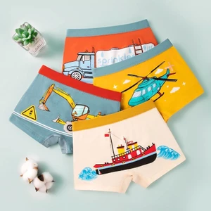 Quần sịp bé trai, quần chip trẻ em bé trai họa tiết thuyền máy xúc màu sắc ngộ nghĩnh size 12-45kg Maruka