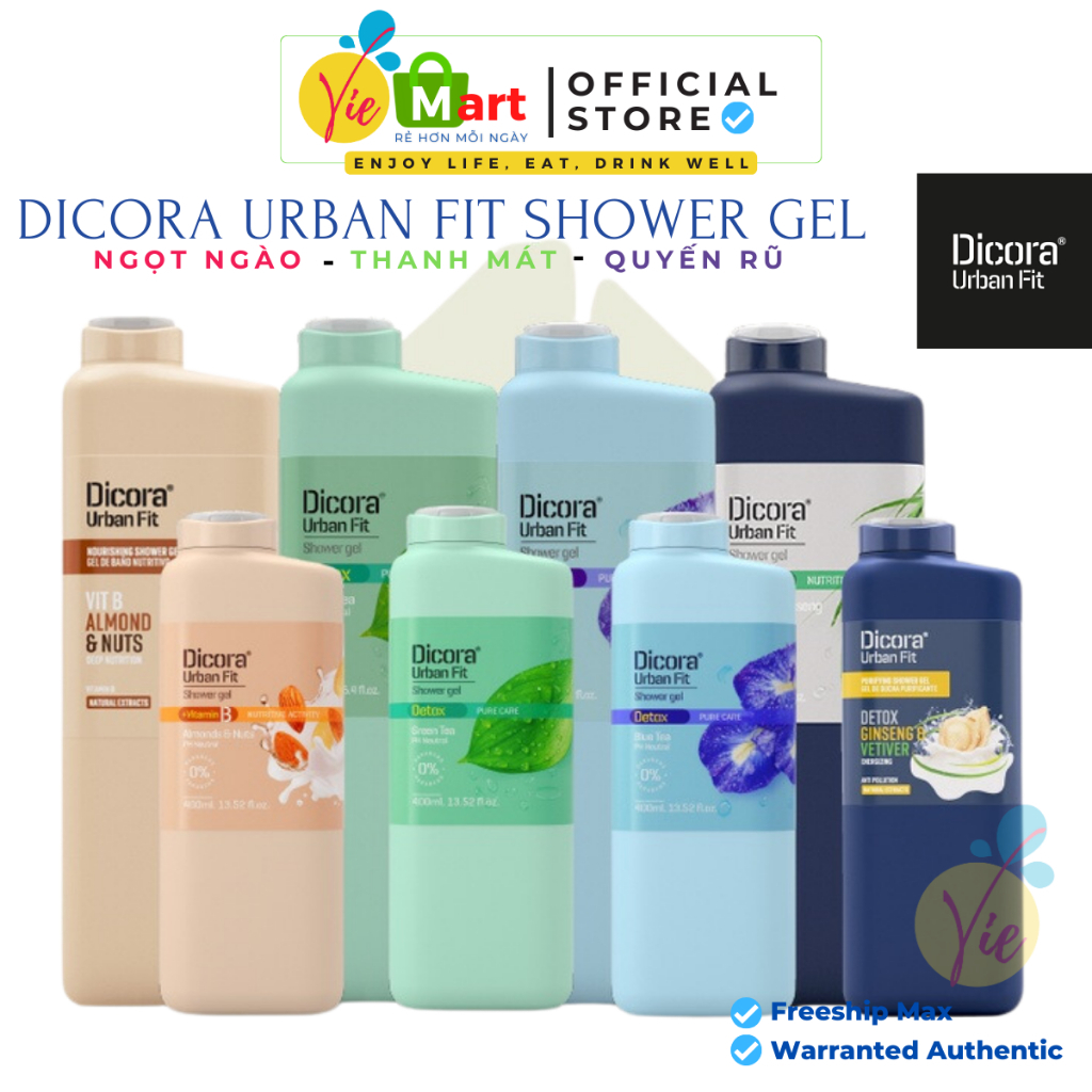 Sữa Tắm Dưỡng Ẩm Dạng Gel Dicora Urban Fit Shower Gel 400ml/750ml
