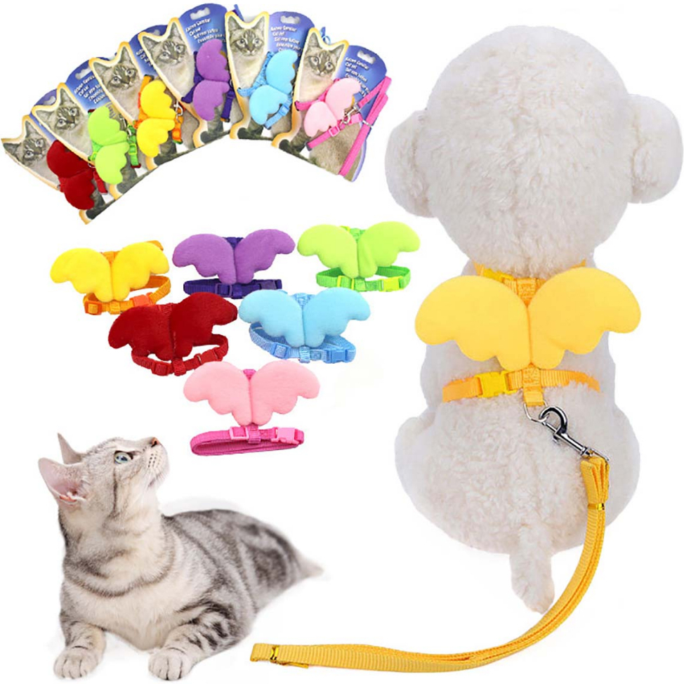 Dây Dắt Cánh Thiên Thần Hamster Bọ Ú Thỏ Sóc Bay Đất Chó Đi Dạo Mèo Dài Con Nhỏ Thú Cưng Chơi Show 9 Màu Đỏ Tiện Lợi