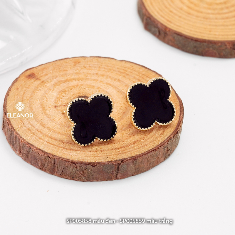 Khuyên tai nữ chuôi bạc 925 Eleanor Accessories cỏ 4 lá phụ kiện trang sức bông tai 5815