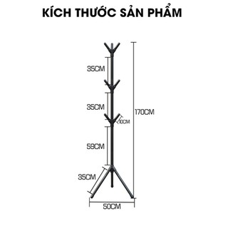 Cây treo quần áo bằng thép không gỉ cao cấp, giá treo quần áo, túi xách mũ đứng thông minh đa năng tiện lợi decor