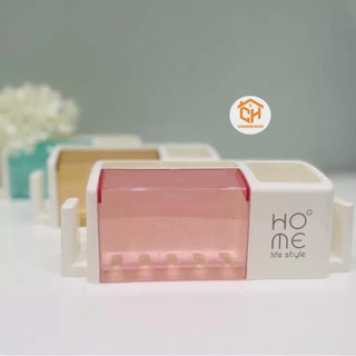 Kệ Cắm Bàn Chải Đánh Răng No Me Dính Tường 0437 Cam Homeware