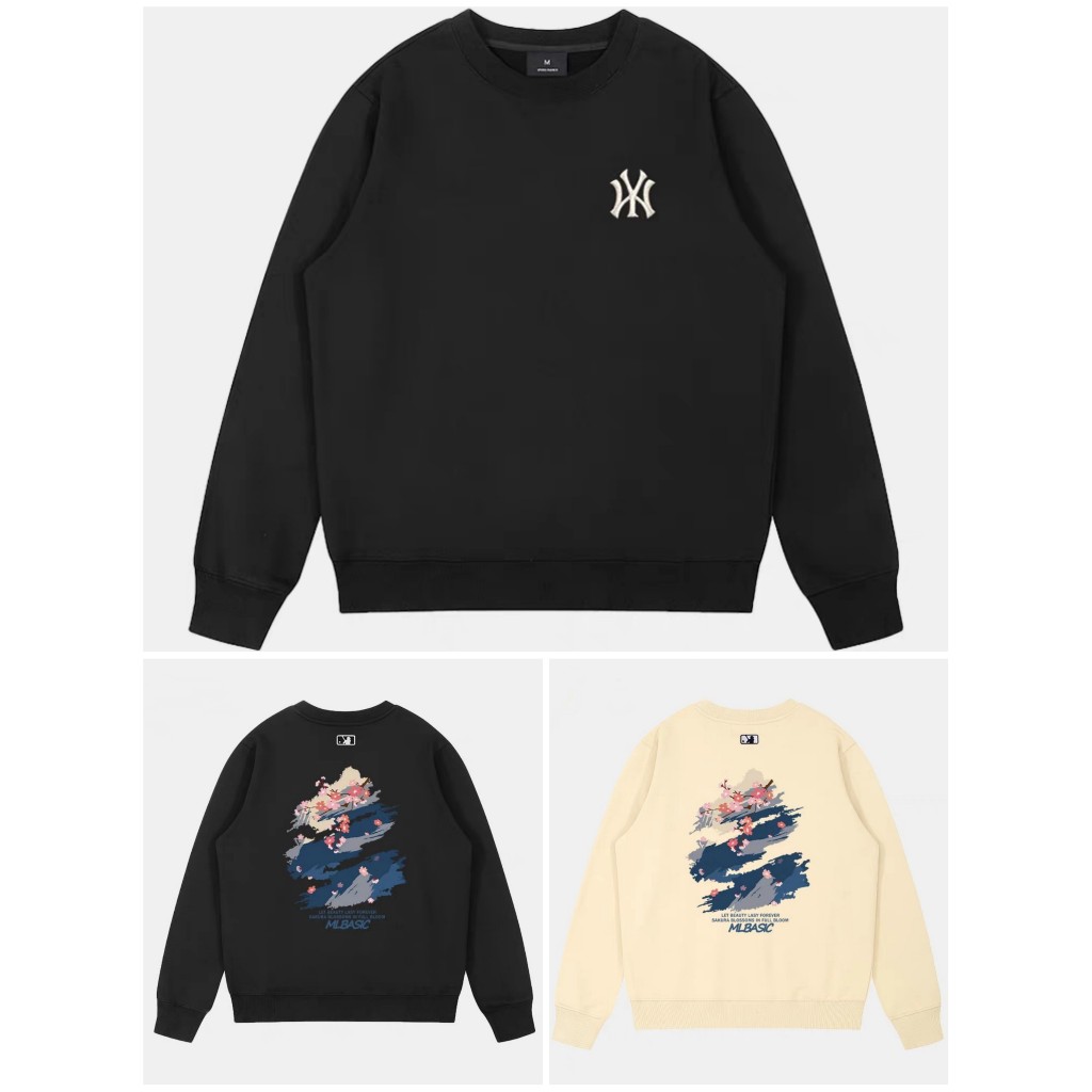 [Nỉ Chân Cua] Áo Sweater NYC LA Hoa Đào Sakura Unisex Vải Nỉ Cao Cấp Không Bai Không Xù Siêu Ấm Form Unim Store SWT16